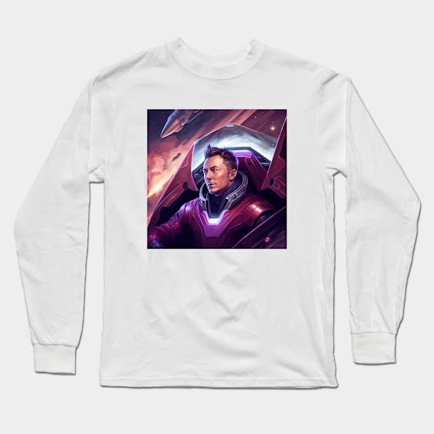 Elon Musk Long Sleeve T-Shirt by Moe Tees